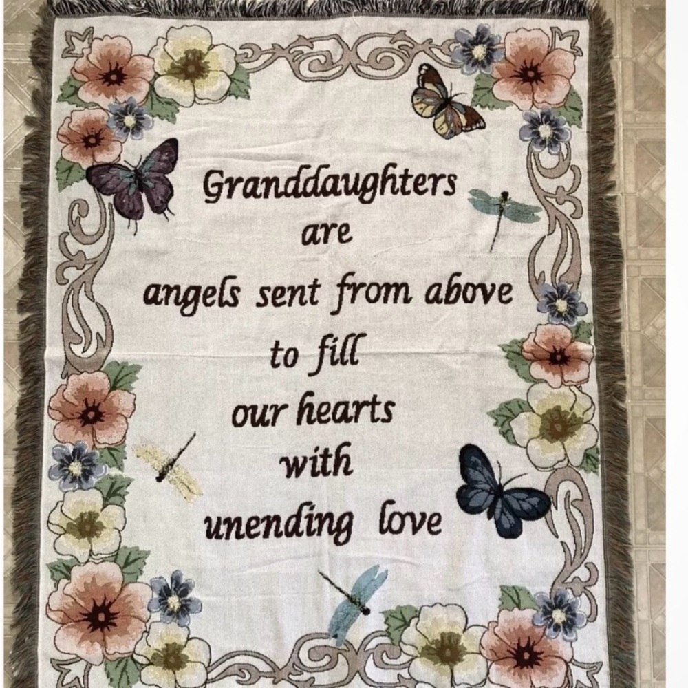 Floral Butterfly Tapestry Throw Blanket